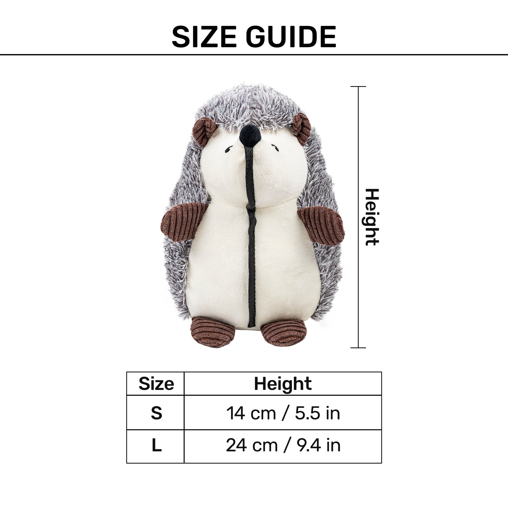 Dash Dog Harry The Hedgehog Toy For Dog - Grey - Heads Up For Tails