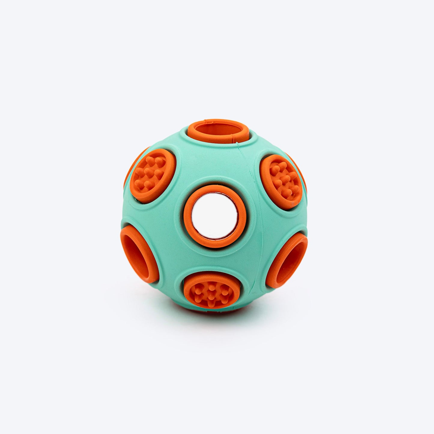 Dash Dog Toss â€˜nâ€™ Treat Ball Chew Toy For Dog - Blue & Orange - S - Heads Up For Tails