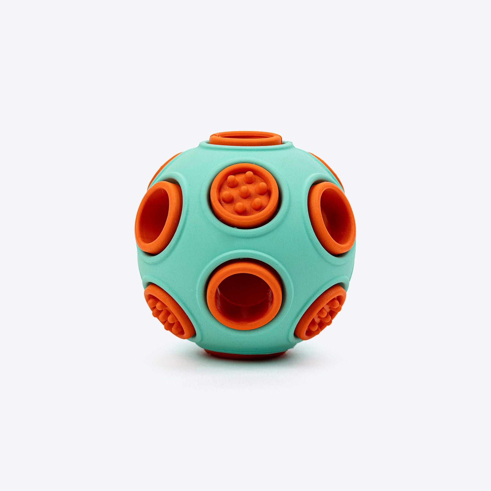 Dash Dog Toss â€˜nâ€™ Treat Ball Chew Toy For Dog - Blue & Orange - S - Heads Up For Tails
