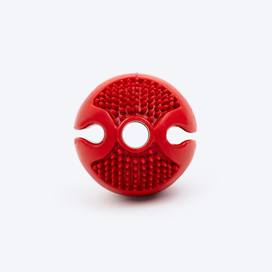 Dash Dog Spikey Snacker Chew Ball Dog Toy - Red - Heads Up For Tails