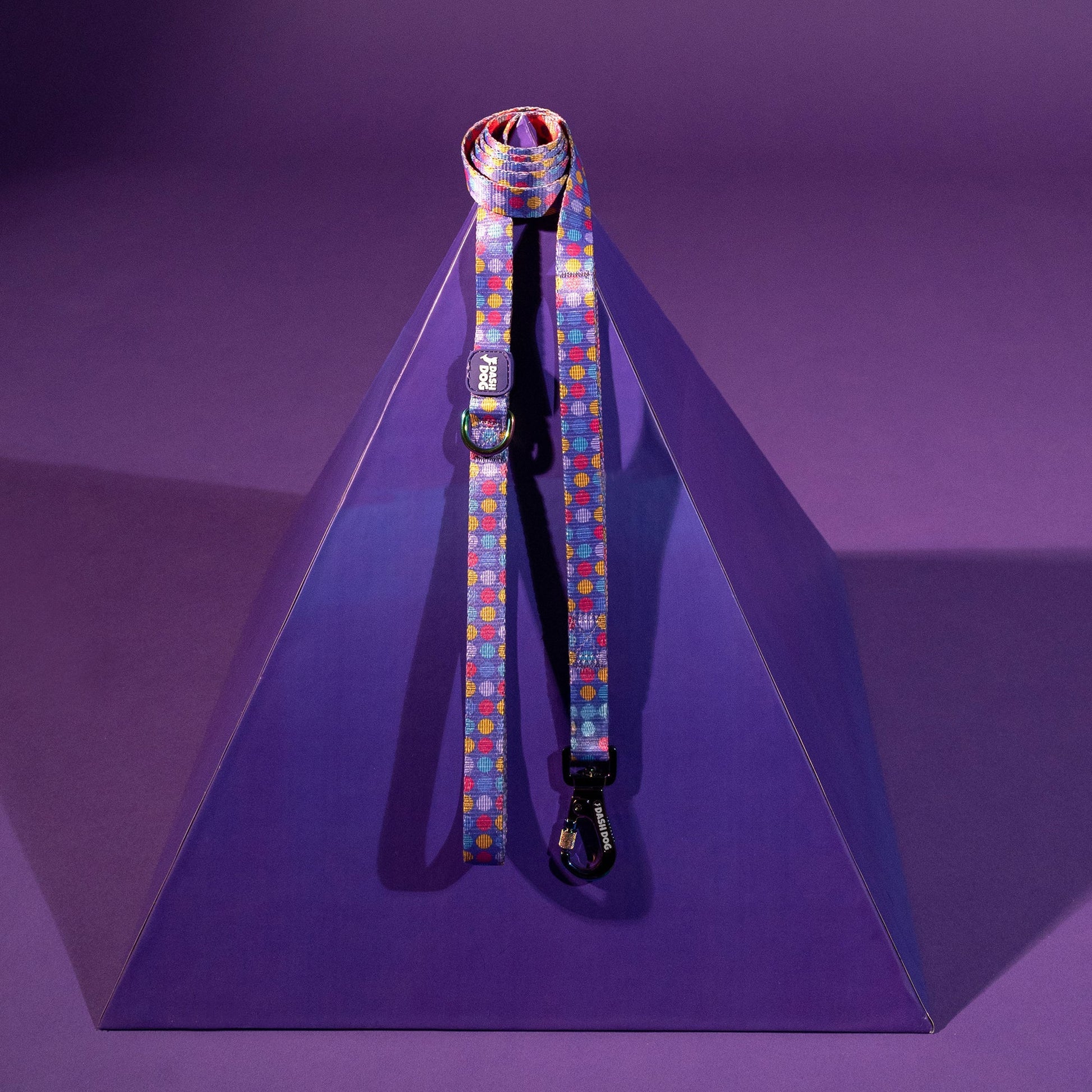 Dash Dog Circle Print Leash - Violet & Red - Heads Up For Tails