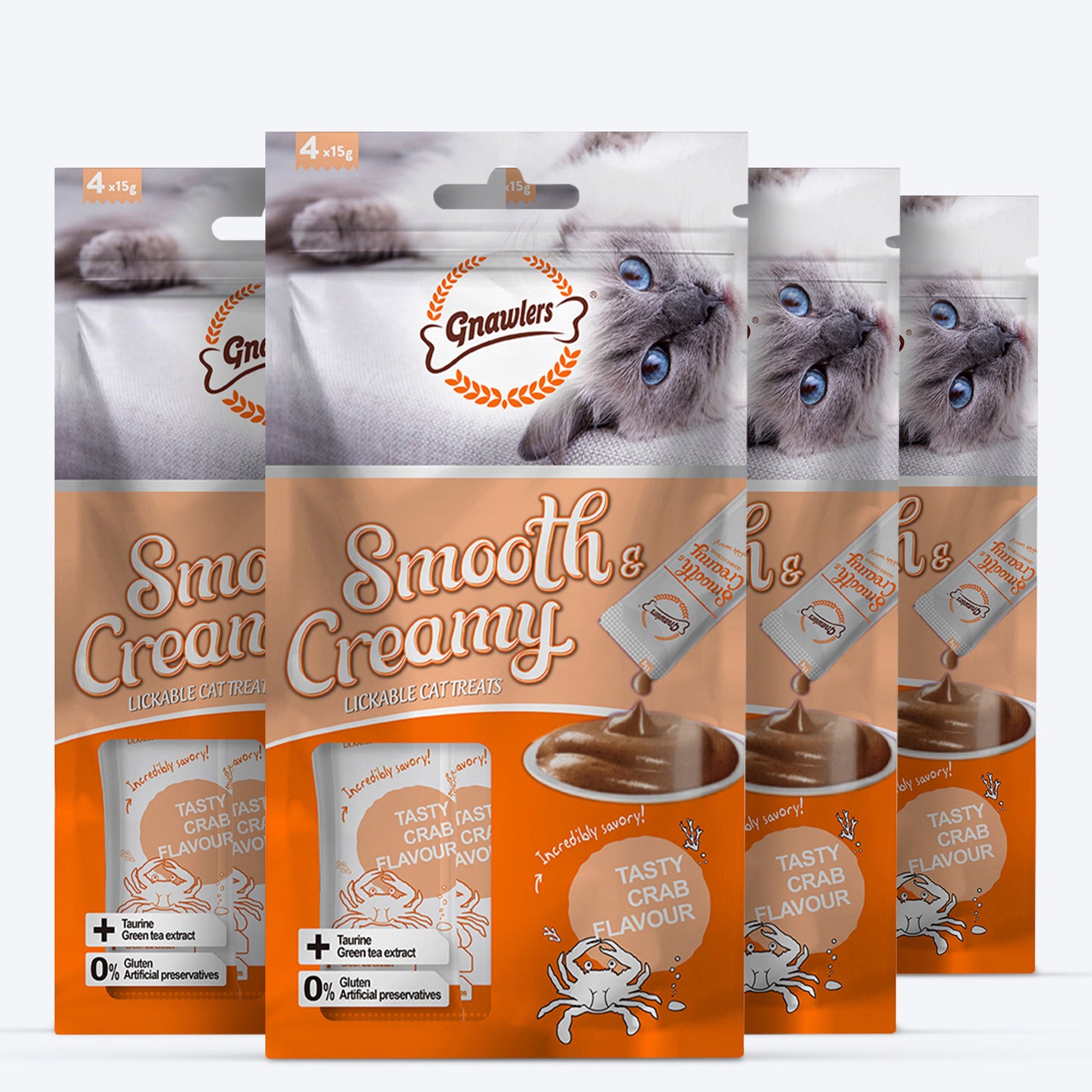 Gnawlers Creamy Treats Crab Flavour for Cats- 60 g_04