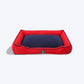 HUFT Classic Lounger Beds For Dogs - Red With Navy - Heads Up For Tails