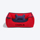 HUFT Personalised Classic Lounger Dog Bed (Free Bone Cushion) - Red With Navy - Heads Up For Tails