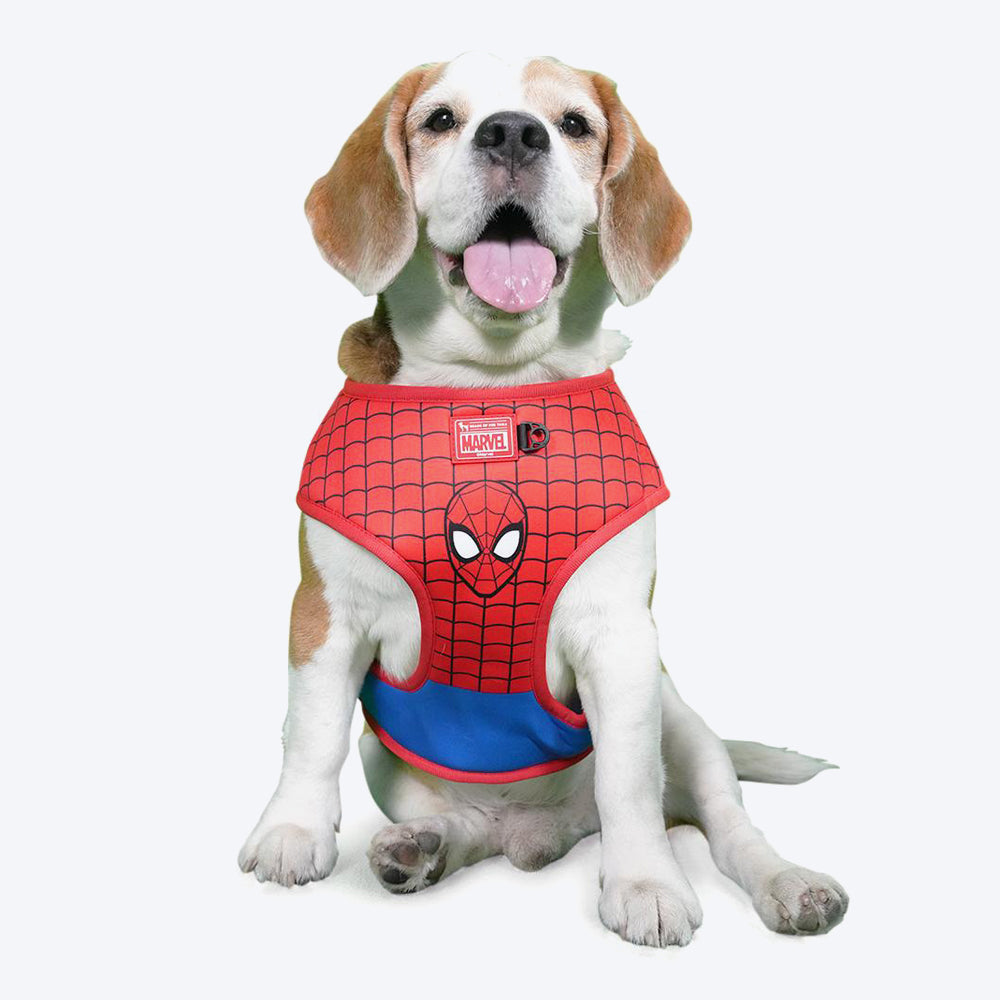 HUFT XÂ©Marvel Spider-Man Reversible Dog Harness - Red & Blue - Heads Up For Tails