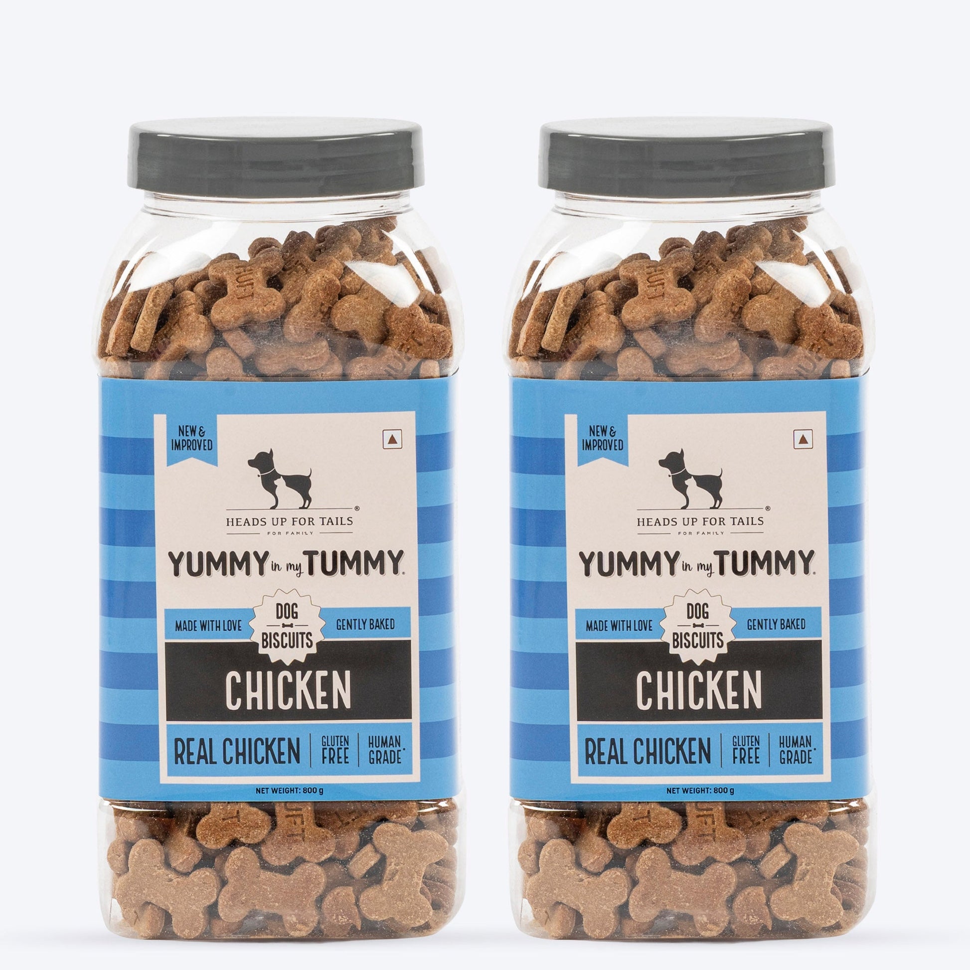 HUFT Yummy In My Tummy Chicken Gluten-Free Dog Biscuits 100% Human-Grade, Oven-Baked, Wheat-Free Treats - Heads Up For Tails