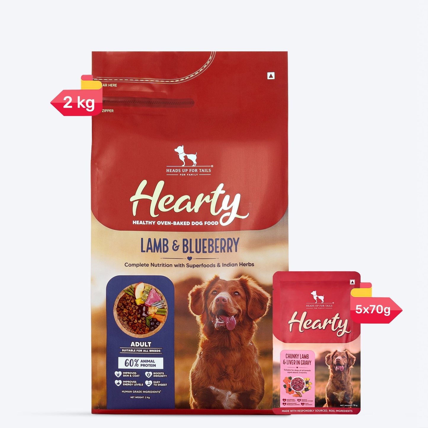 Hearty Oven-Baked Lamb & Blueberry Adult Dog Food All Breeds