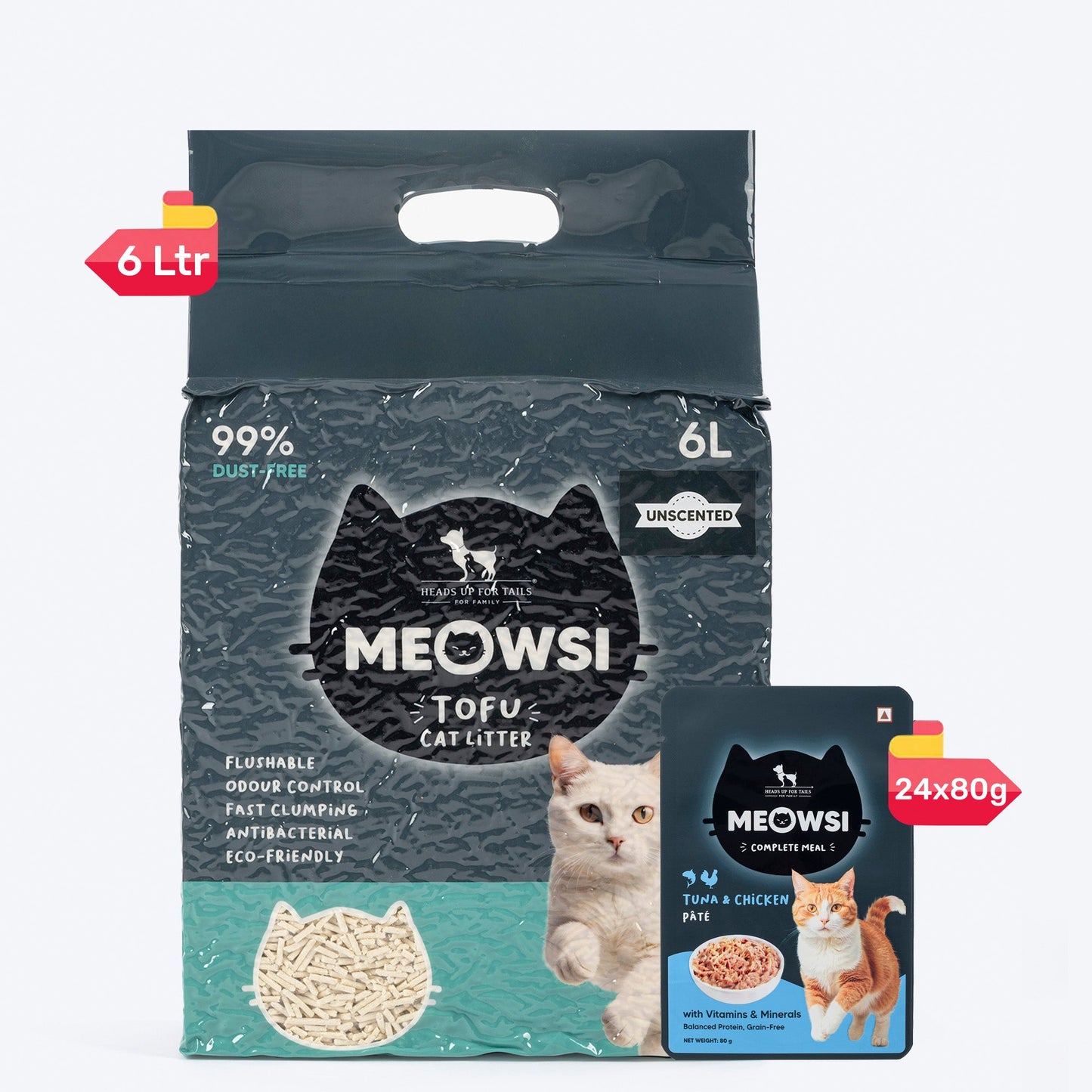 Meowsi Tuna & Chicken P¢t© Wet Cat Food Grain-Free 80g