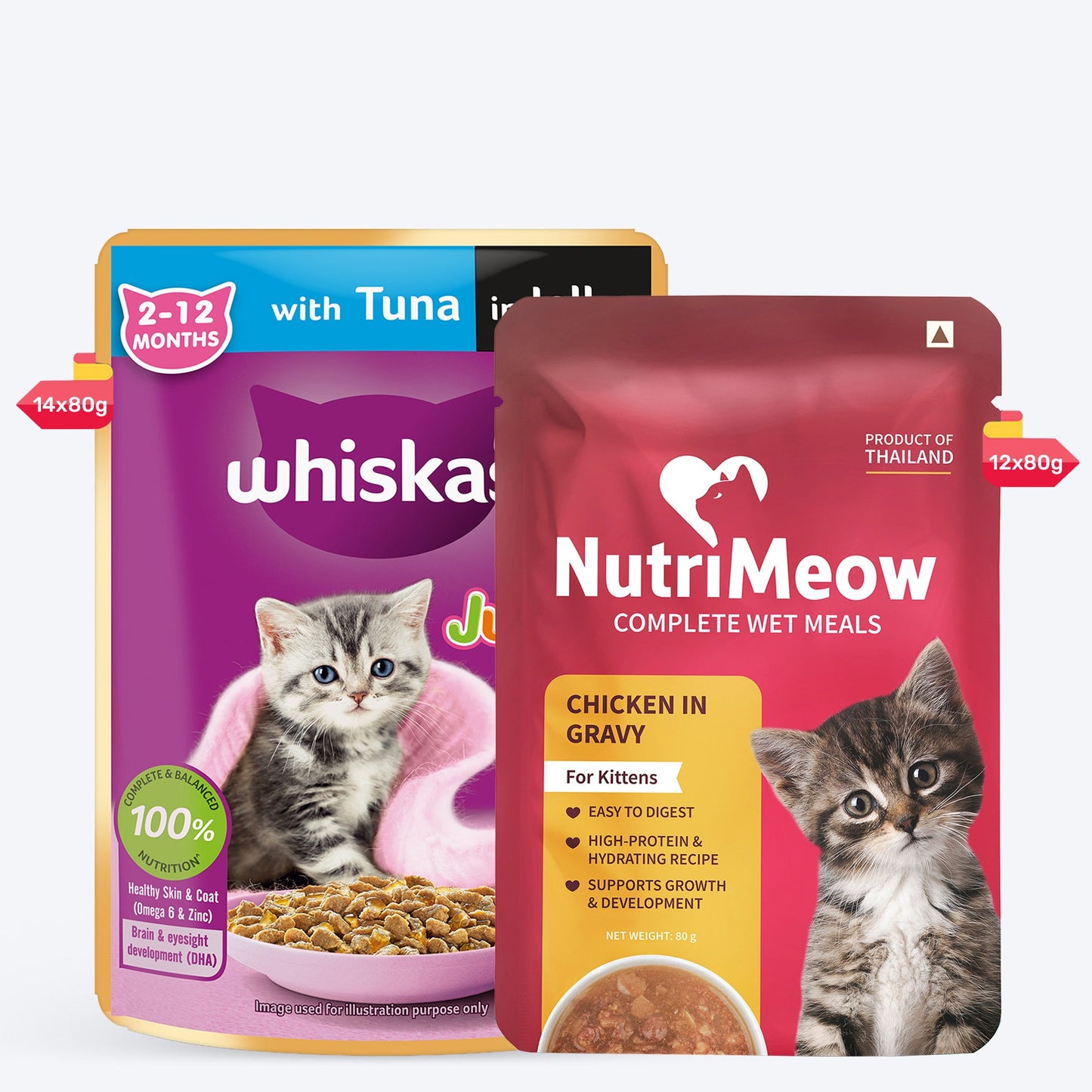 Whiskas Junior Kitten (2-12 Months) Tuna in Jelly Wet Cat Food - 80 gm Pack