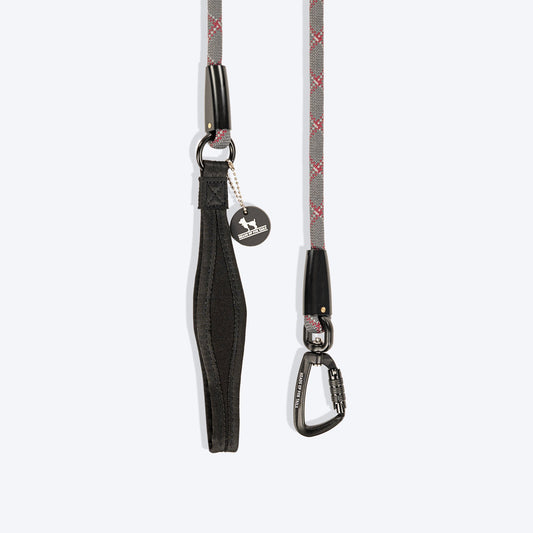 HUFT Xplorers Rope Leash With Carabiner For Dog - Grey - 5 ft - Heads Up For Tails