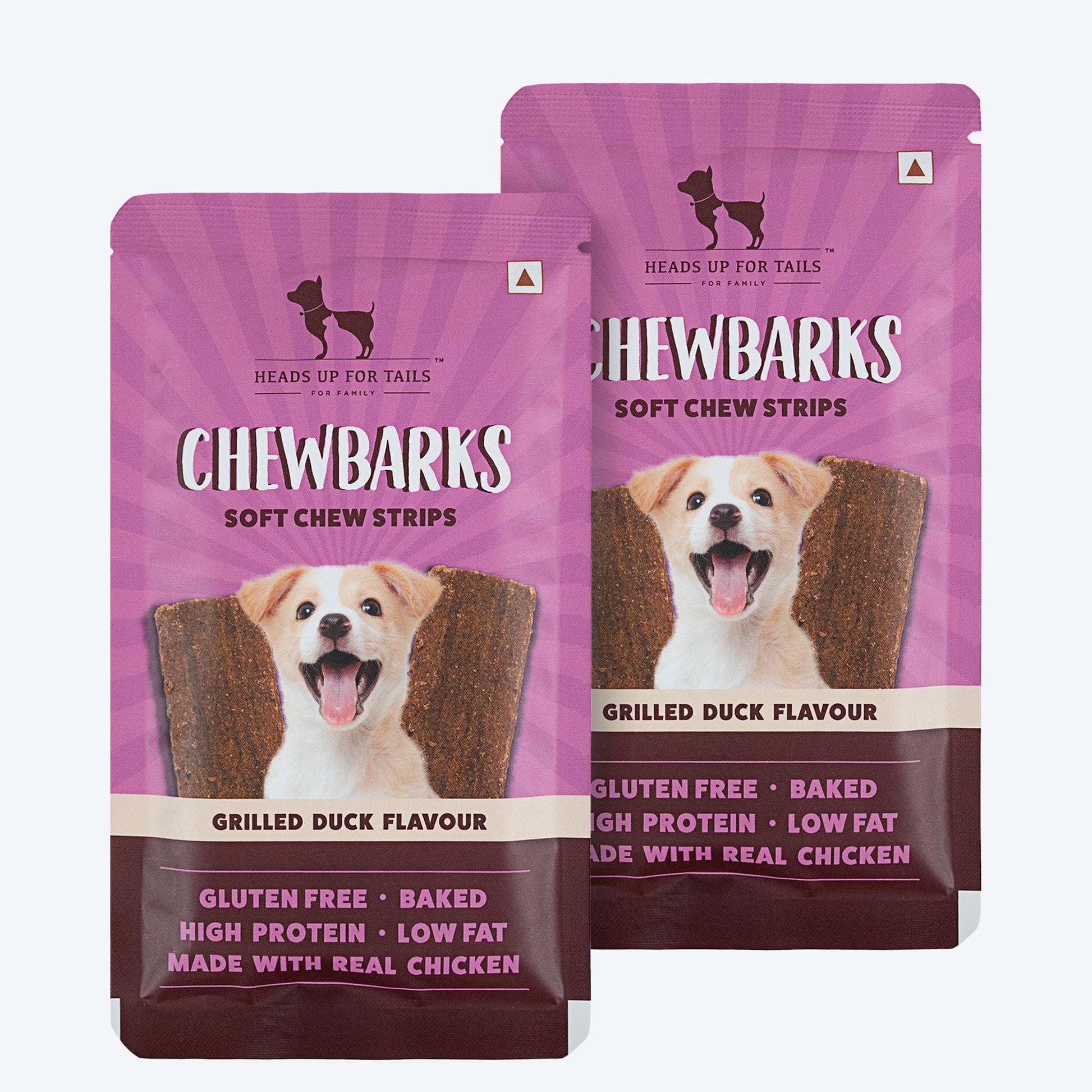 HUFT Chewbarks Dog Soft Chew Strips Treats - Grilled Duck - 30 gm - Heads Up For Tails