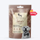 Sara's Doggie Treats Dehydrated Chicken Giblets, 70 g, high protein, low fat, all-natural dog treats in a resealable bag.