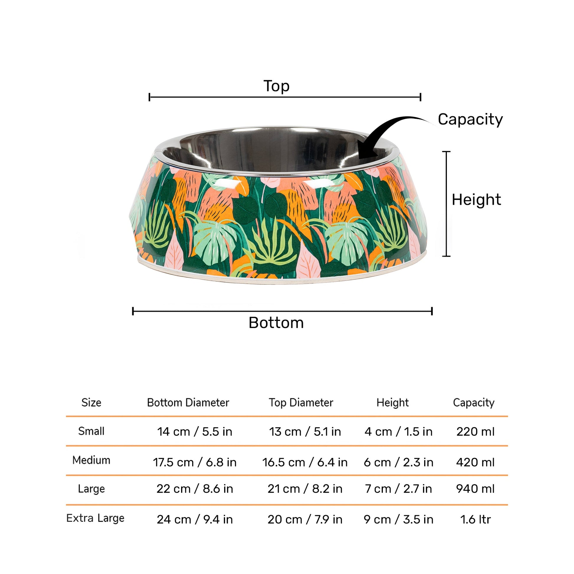 HUFT Garden of Love Printed Melamine Bowl for Dogs - Green - Heads Up For Tails
