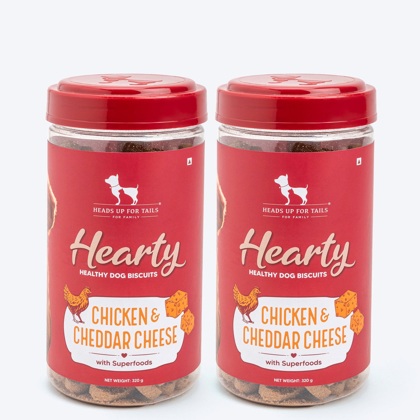 Hearty Chicken & Cheddar Cheese Healthy Dog Biscuits for All Breeds Gluten-Free, High-Protein 320g - Heads Up For Tails