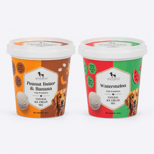 HUFT Dog Ice Cream Peanut Butter Banana & Watermelon With Prebiotics Mix Treat Combo