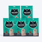 Meowsi by HUFT Catnip with Salmon & Chicken Soft Treats, 50 gm, features a green packaging with a cat graphic.