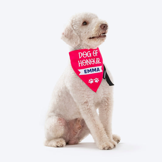 HUFT Personalised Dog Of Honour (Name) Proposal Dog Bandana - Heads Up For Tails