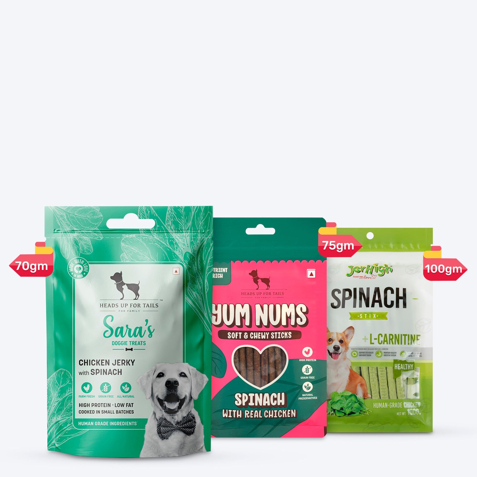HUFT Popeye's Picks - Power-Packed Spinach Treats Combo - Heads Up For Tails