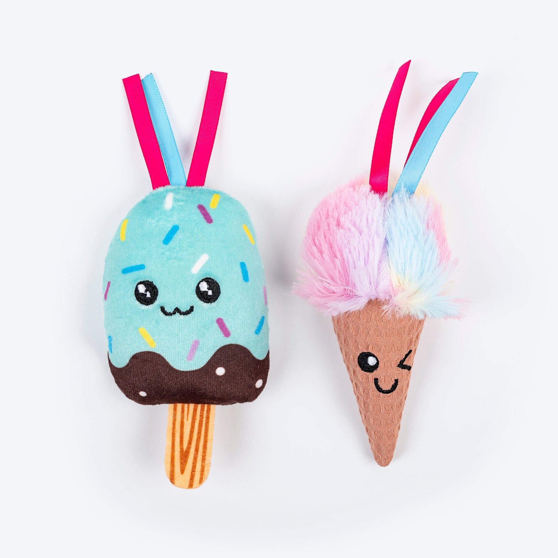 HUFT Sundae Smiles Plush Toys for Cat â€“ Pack of 2 - Heads Up For Tails