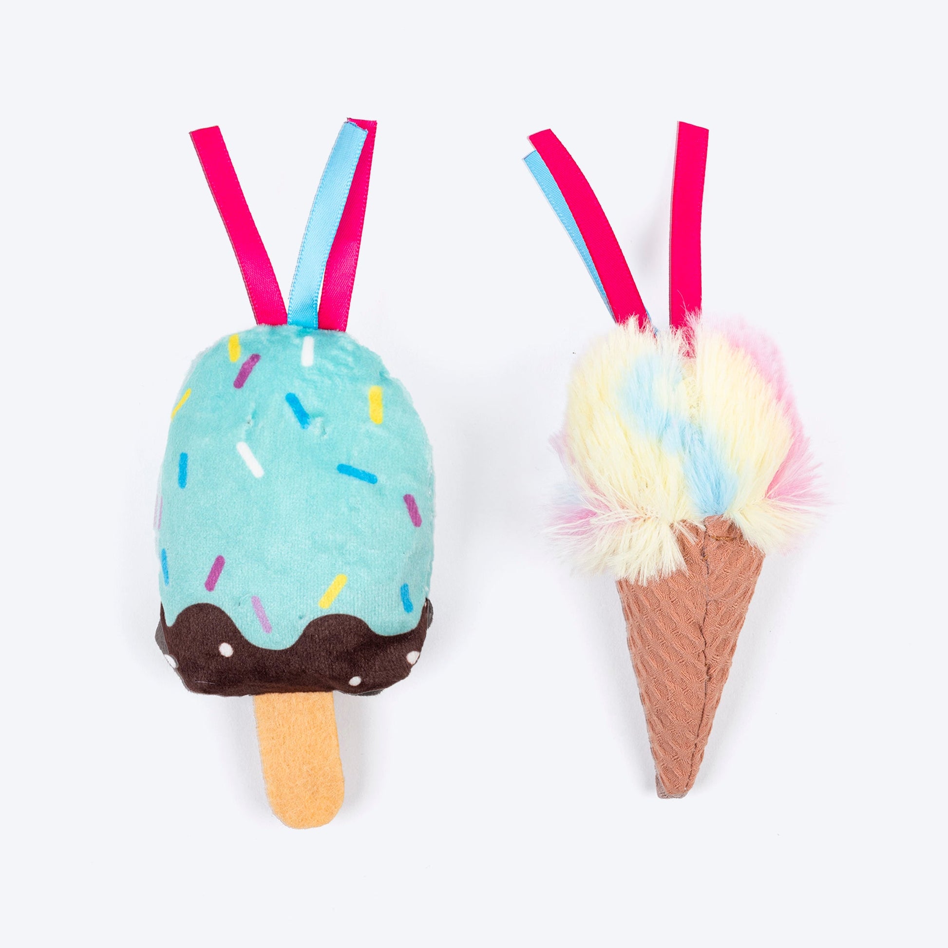 HUFT Sundae Smiles Plush Toys for Cat â€“ Pack of 2 - Heads Up For Tails