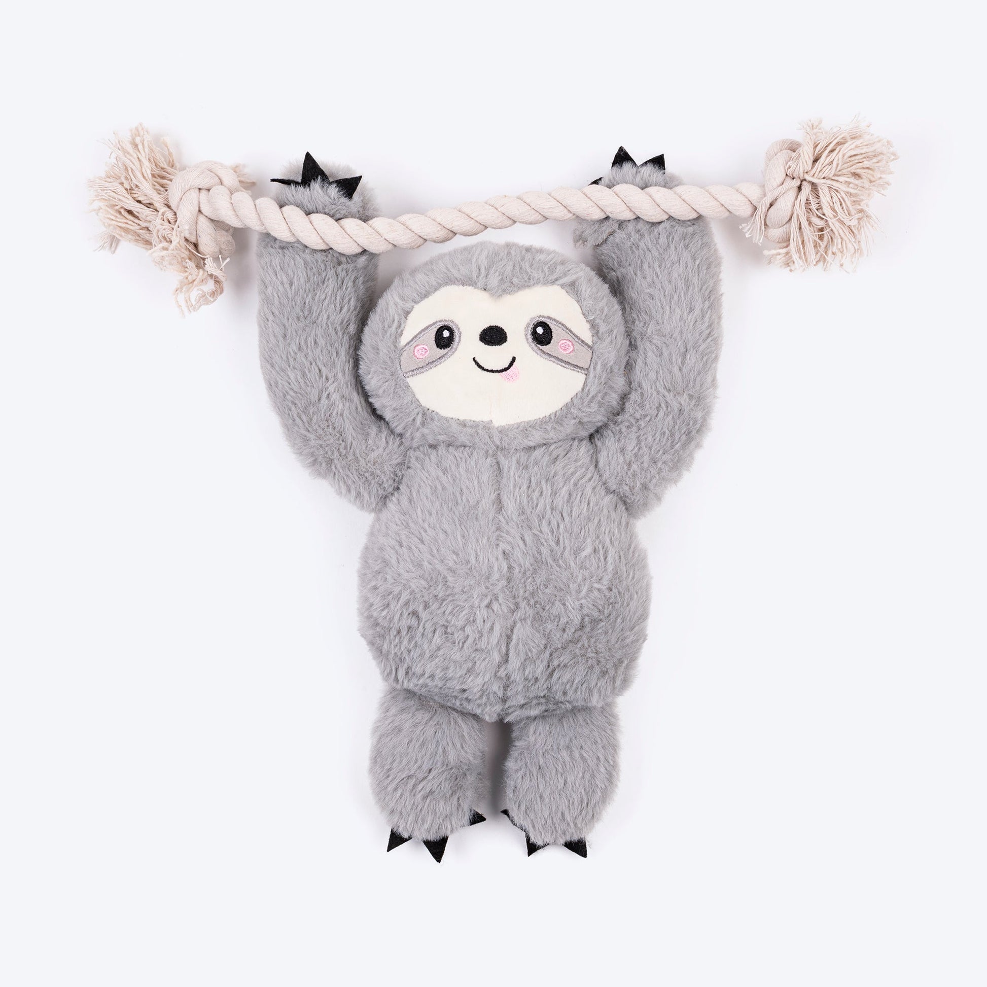 HUFT Sleepy Sloth Plush Toy for Dog - Grey - Heads Up For Tails
