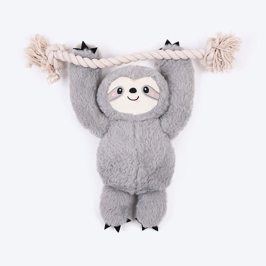 HUFT Sleepy Sloth Plush Toy for Dog - Grey - Heads Up For Tails