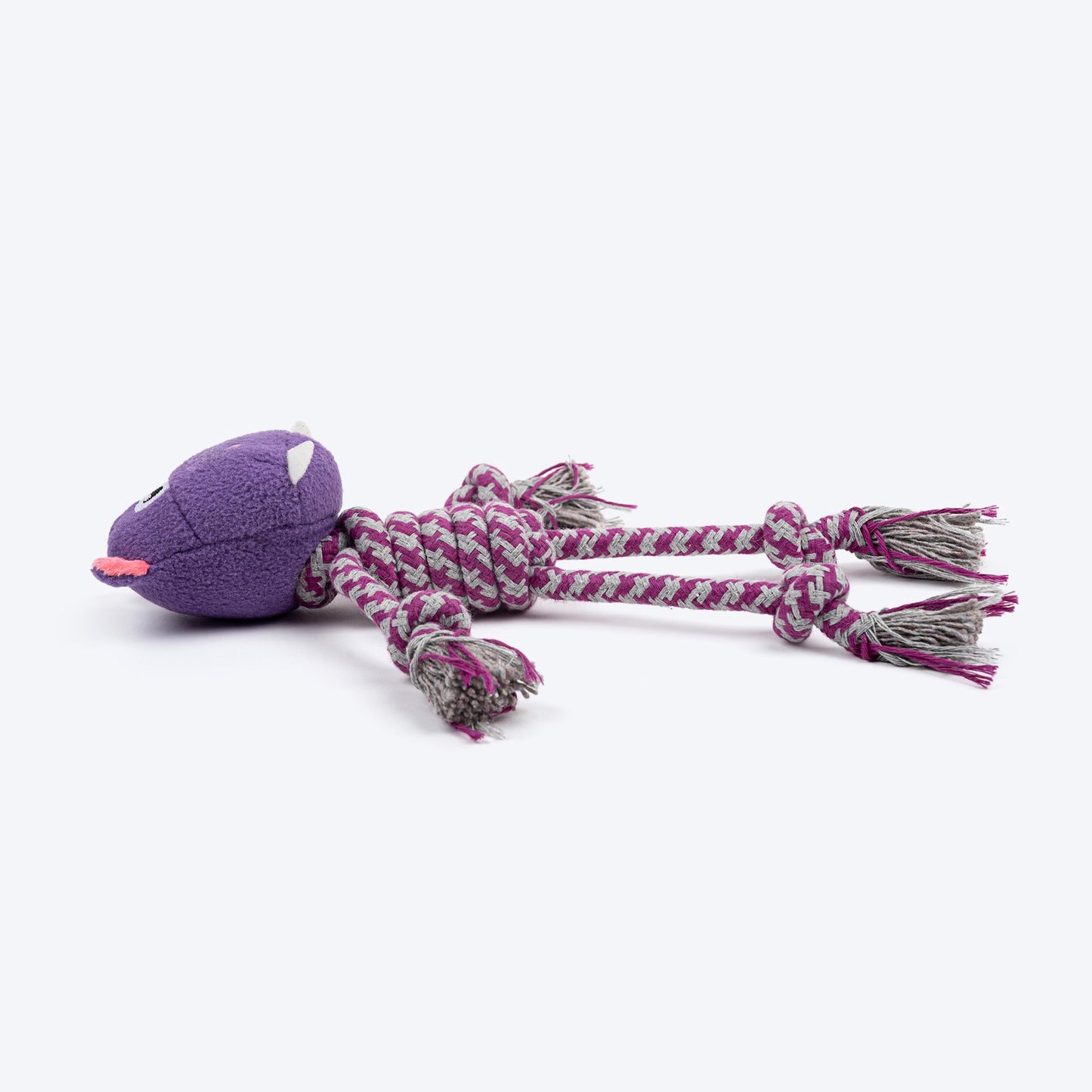 HUFT Hug & Tug Hippo Squeaky Plush Toy For Dog - Purple - Heads Up For Tails