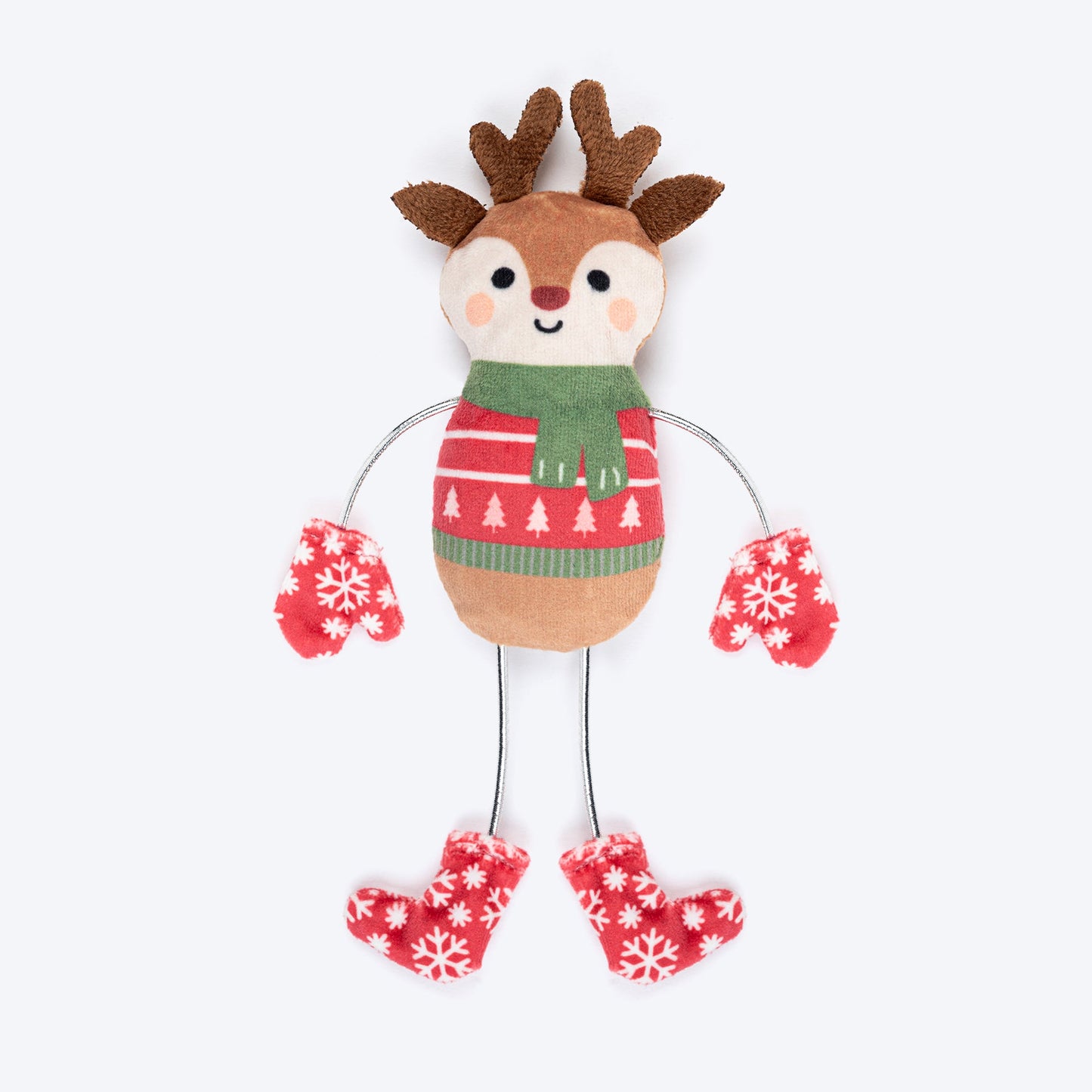 HUFT Merry Buddies Plush Toys With Catnip For Cat - Beige & Red - Set Of 2 - Heads Up For Tails