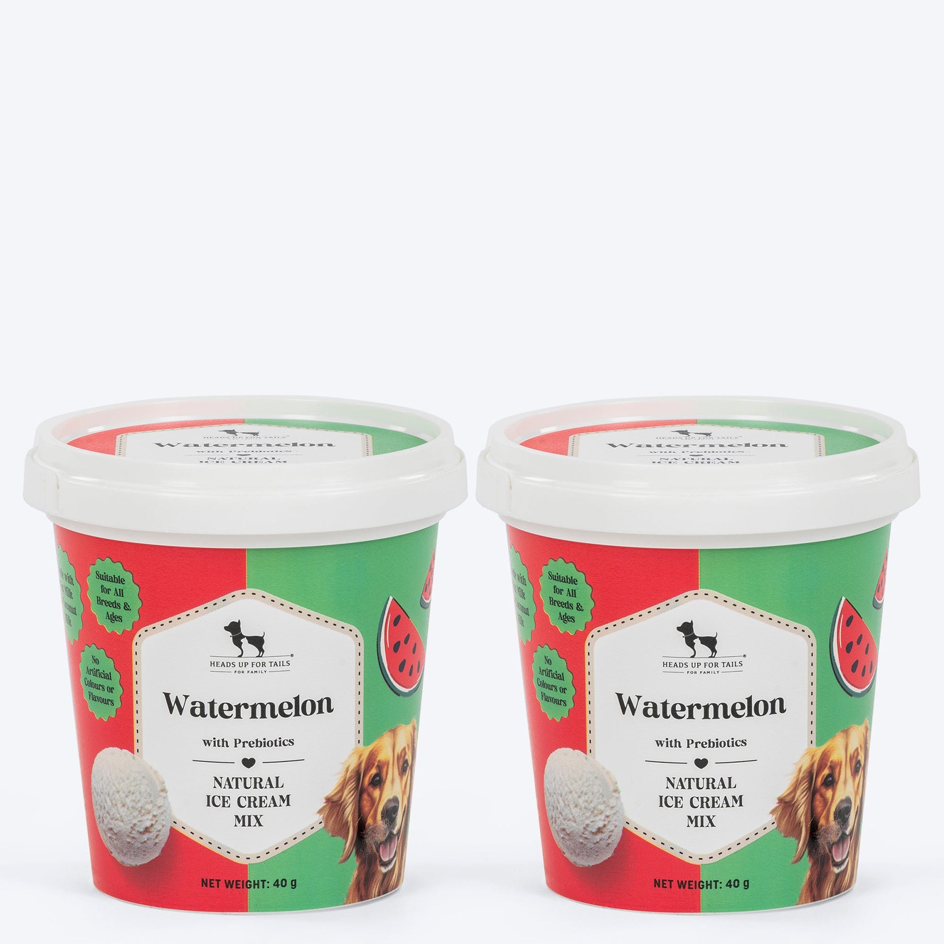 HUFT Ice Cream Watermelon With Prebiotics Mix Treat For Dog - 40 gm - Heads Up For Tails