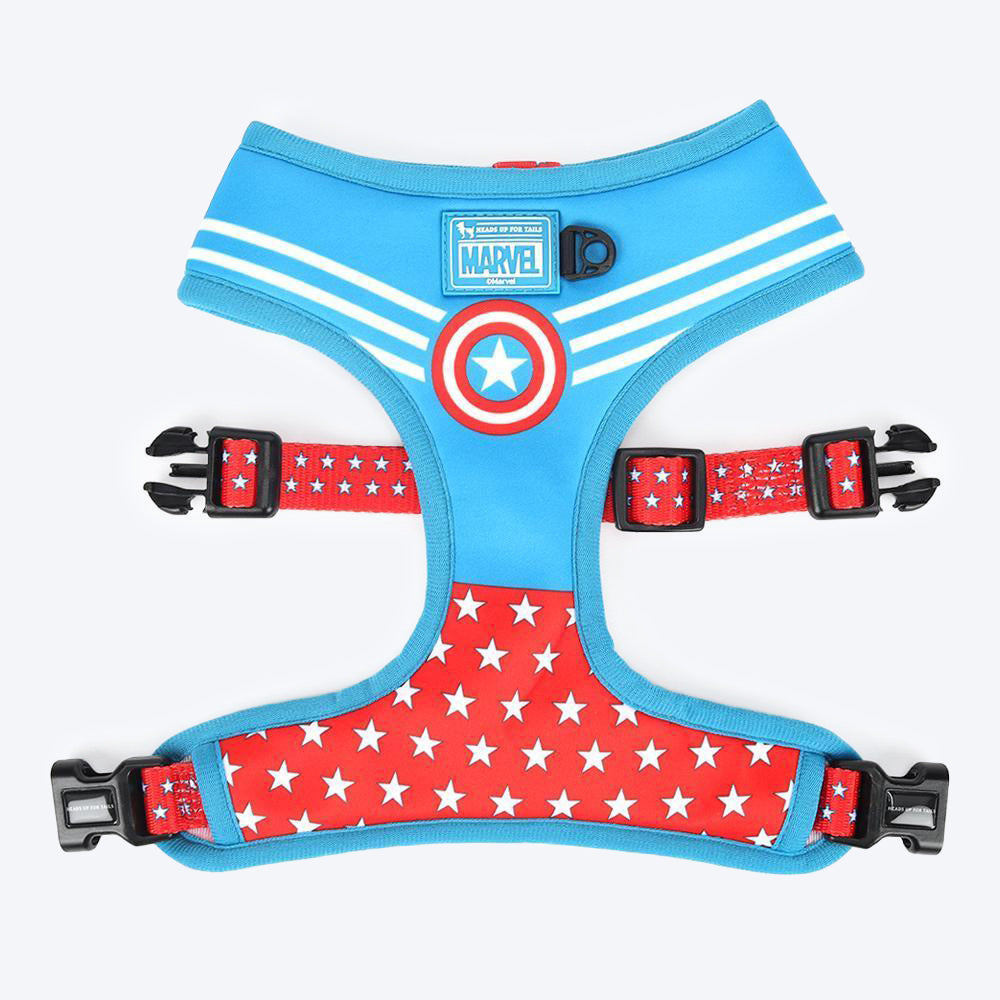 HUFT XÂ©Marvel Captain America Reversible Dog Harness - Blue & Red - Heads Up For Tails