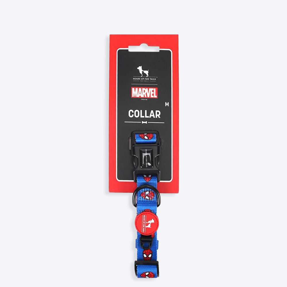 HUFT XÂ©Marvel Spider-Man Dog Collar - Sky Blue - Heads Up For Tails
