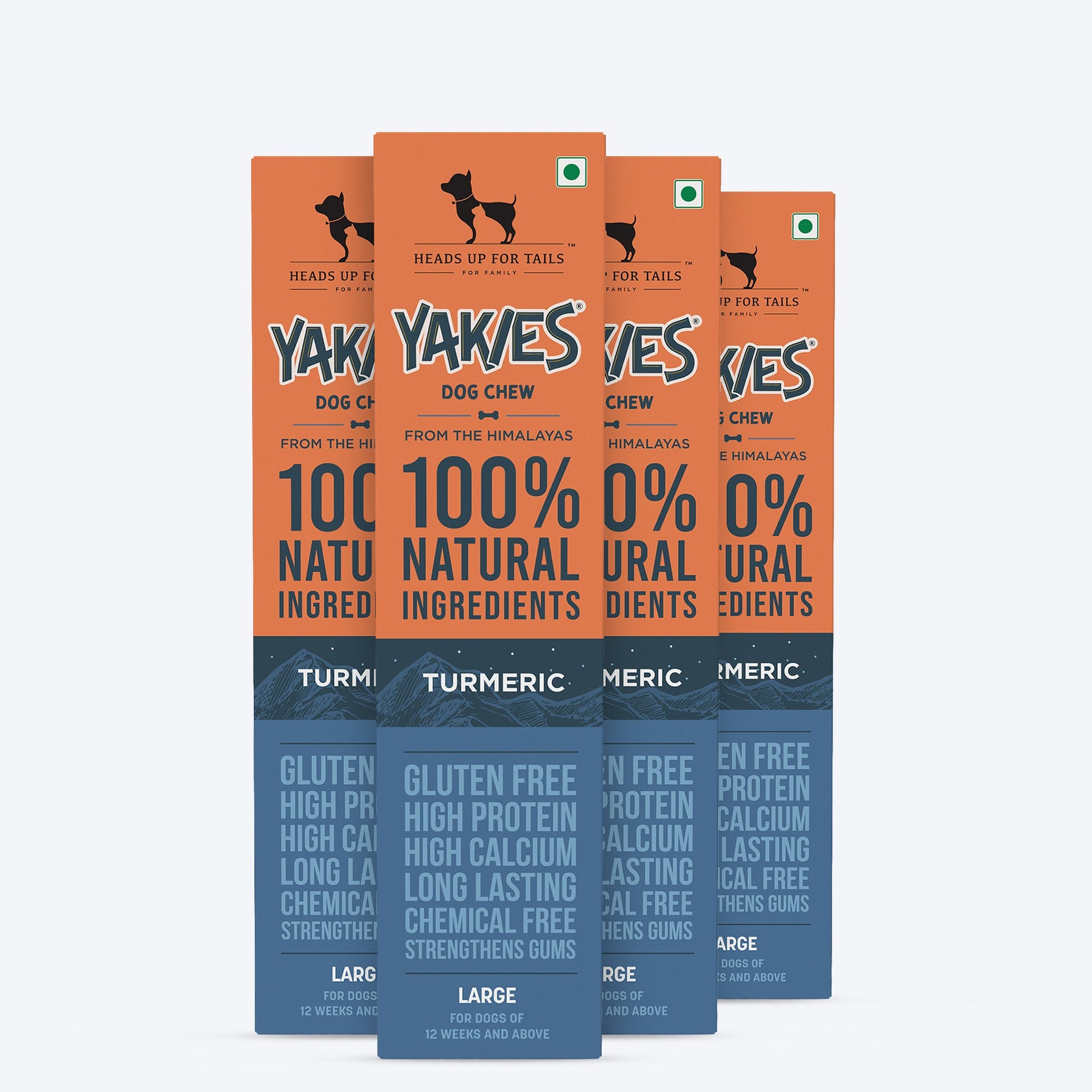HUFT Yakies Vegetarian Natural Chew Bone - Turmeric - Heads Up For Tails