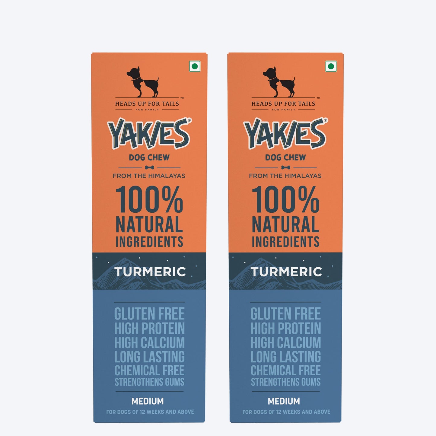 HUFT Yakies Vegetarian Natural Chew Bone - Turmeric - Heads Up For Tails