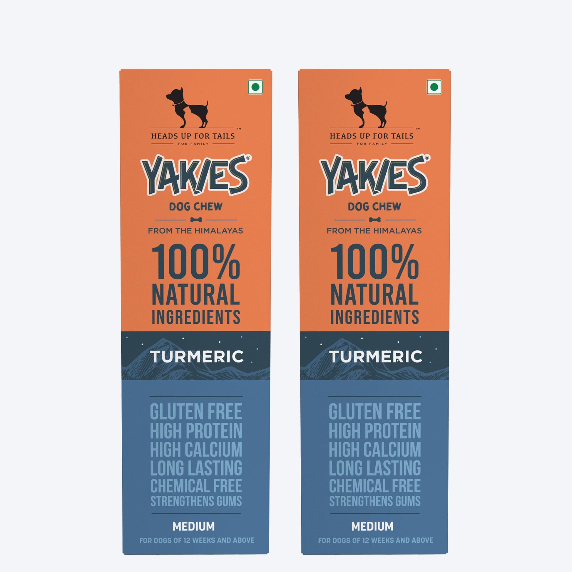 HUFT Yakies Vegetarian Natural Chew Bone - Turmeric - Heads Up For Tails