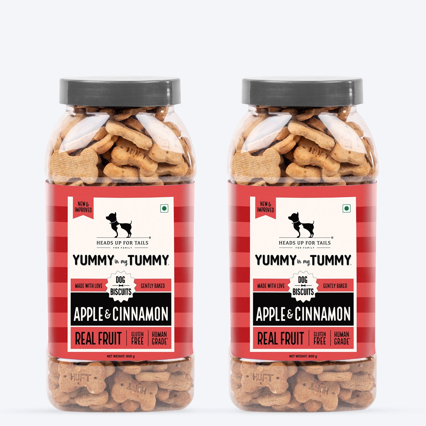 HUFT Yummy In My Tummy Apple & Cinnamon Vegetarian Gluten Free Dog Biscuit - Heads Up For Tails