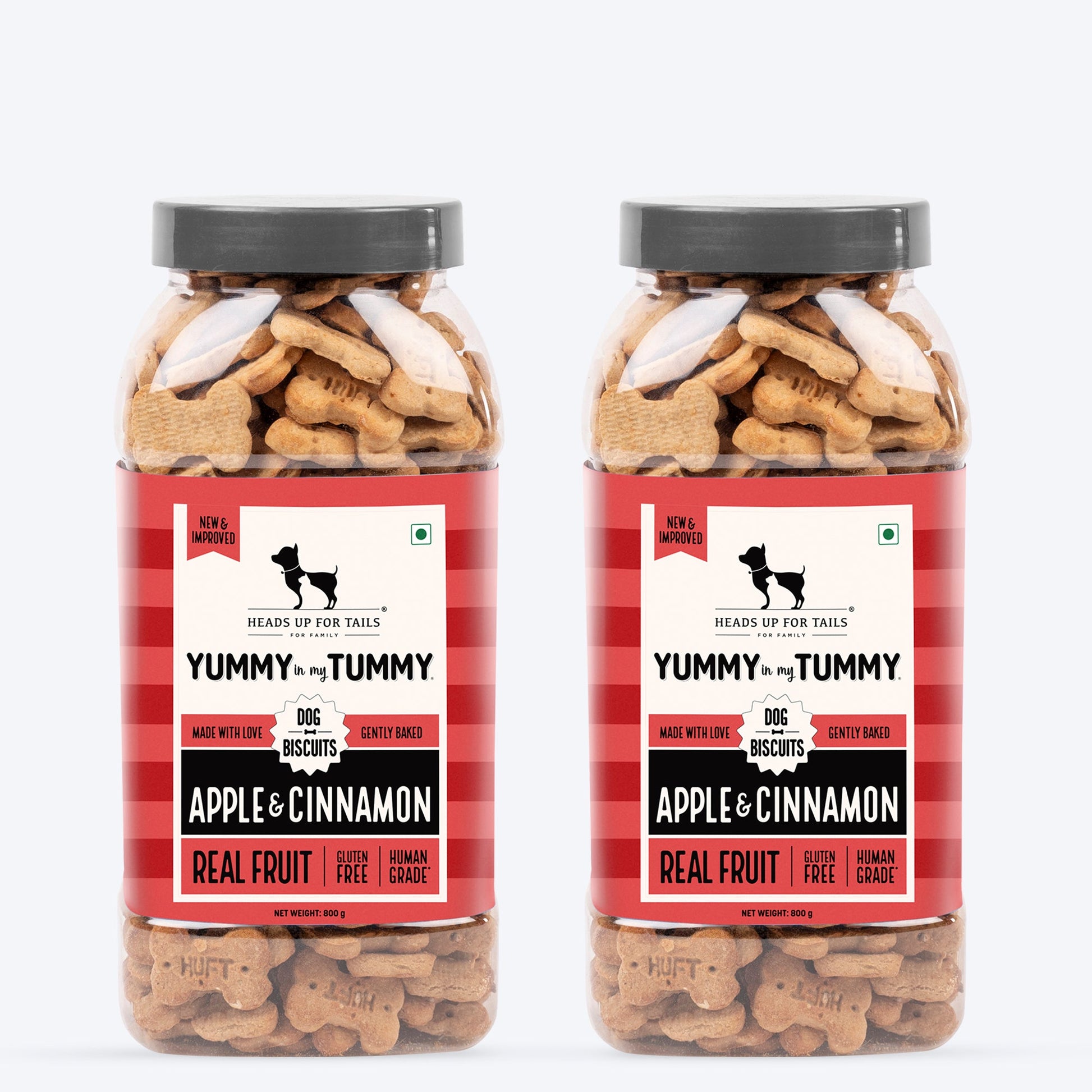 HUFT Yummy In My Tummy Apple & Cinnamon Vegetarian Gluten Free Dog Biscuit - Heads Up For Tails