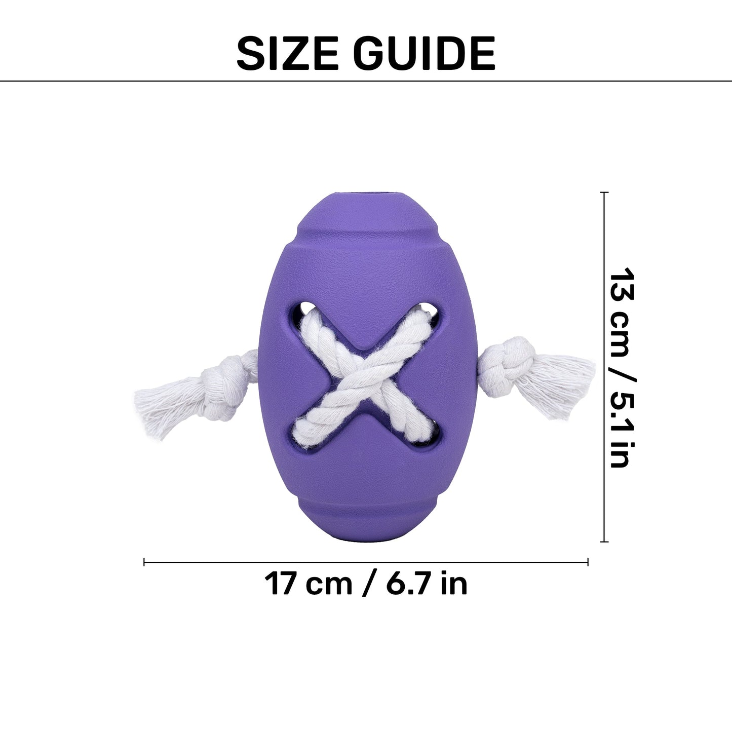 HUFT Chewtastic Cross-N-Chew Toy For Dog - Purple - Heads Up For Tails