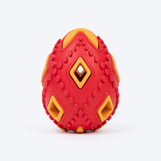 HUFT Chewtastic Eggs-Tra Chew Toy For Dog - Red & Yellow - Heads Up For Tails