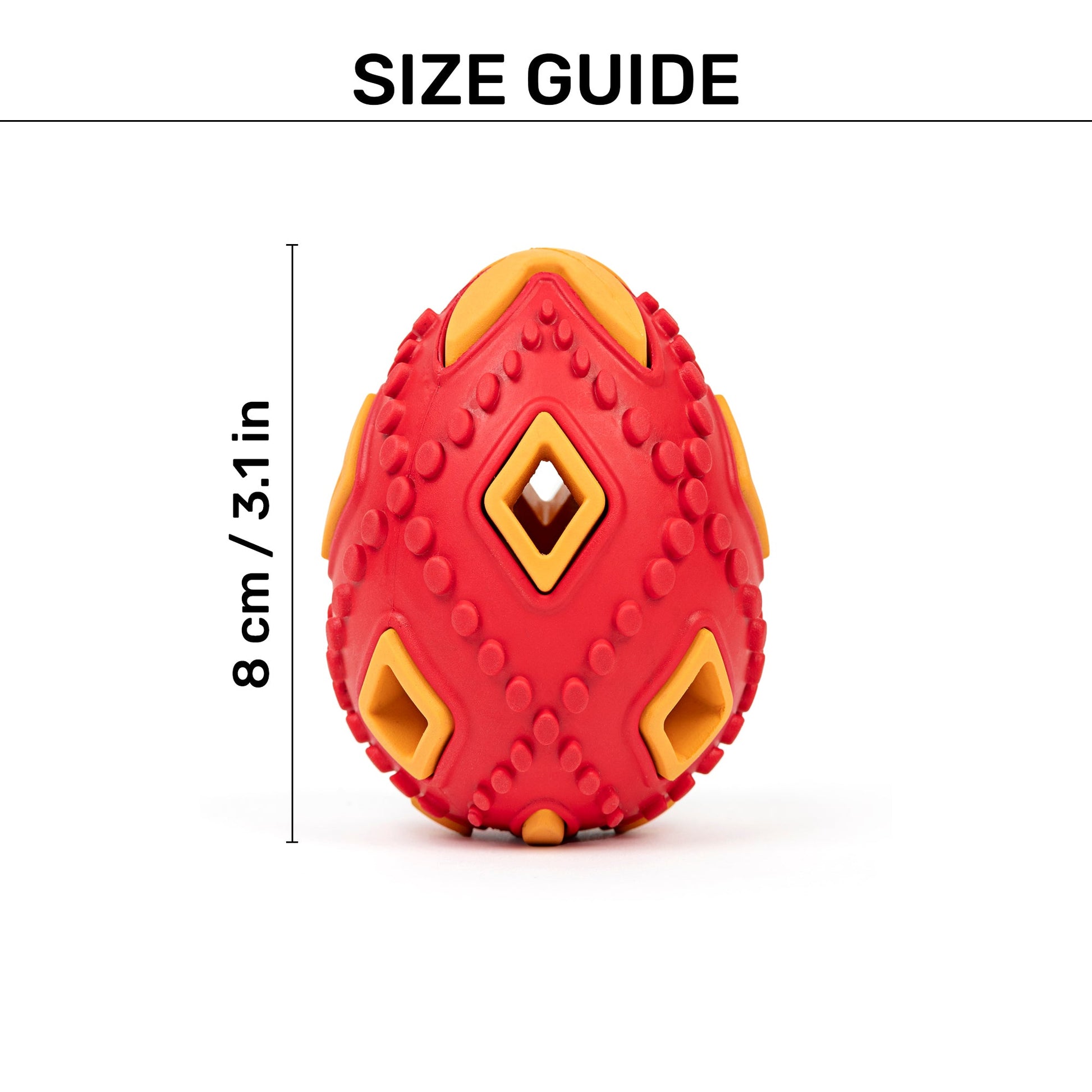 HUFT Chewtastic Eggs-Tra Chew Toy For Dog - Red & Yellow - Heads Up For Tails