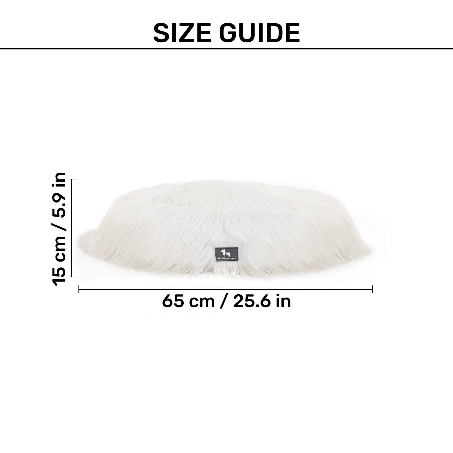HUFT Furry Bliss Cuddle Bed For Cat & Puppy - White - Heads Up For Tails