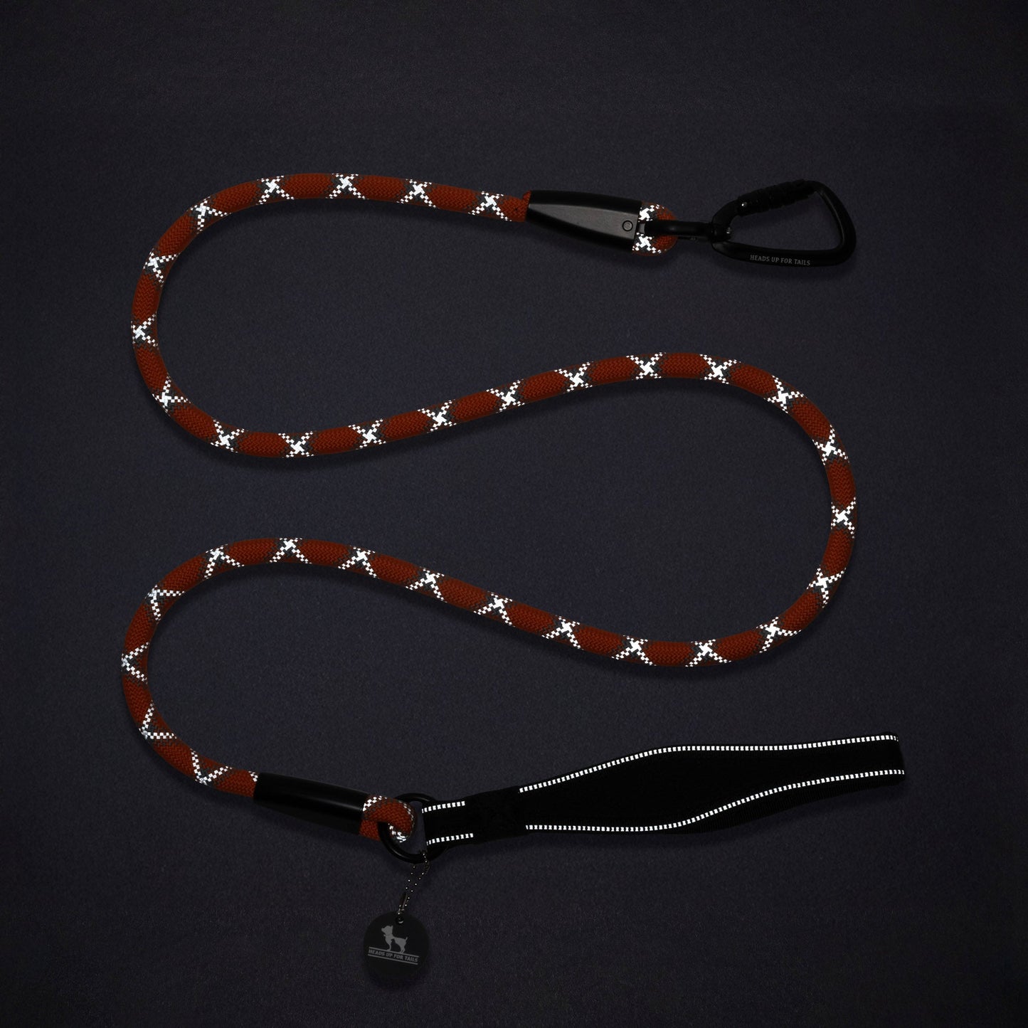 HUFT_Xplorers_Rope_Leash_With_Carabiner_For_Dog_-_Orange_-_5_ft_10