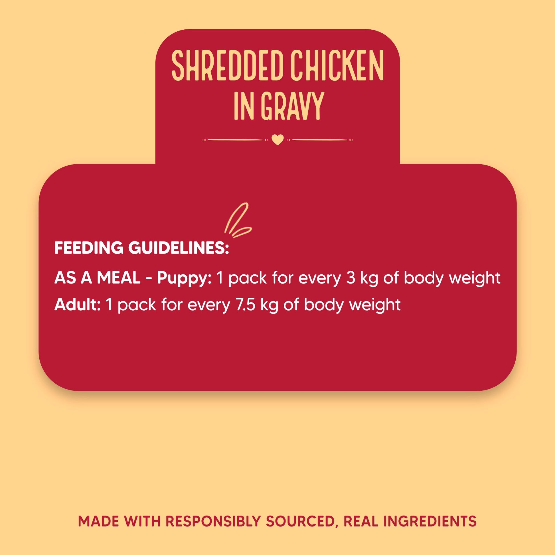 Hearty Shredded Chicken & Pumpkin in Gravy dog wet food by Heads Up for Tails, 70 g pouch. Suitable for all breeds.