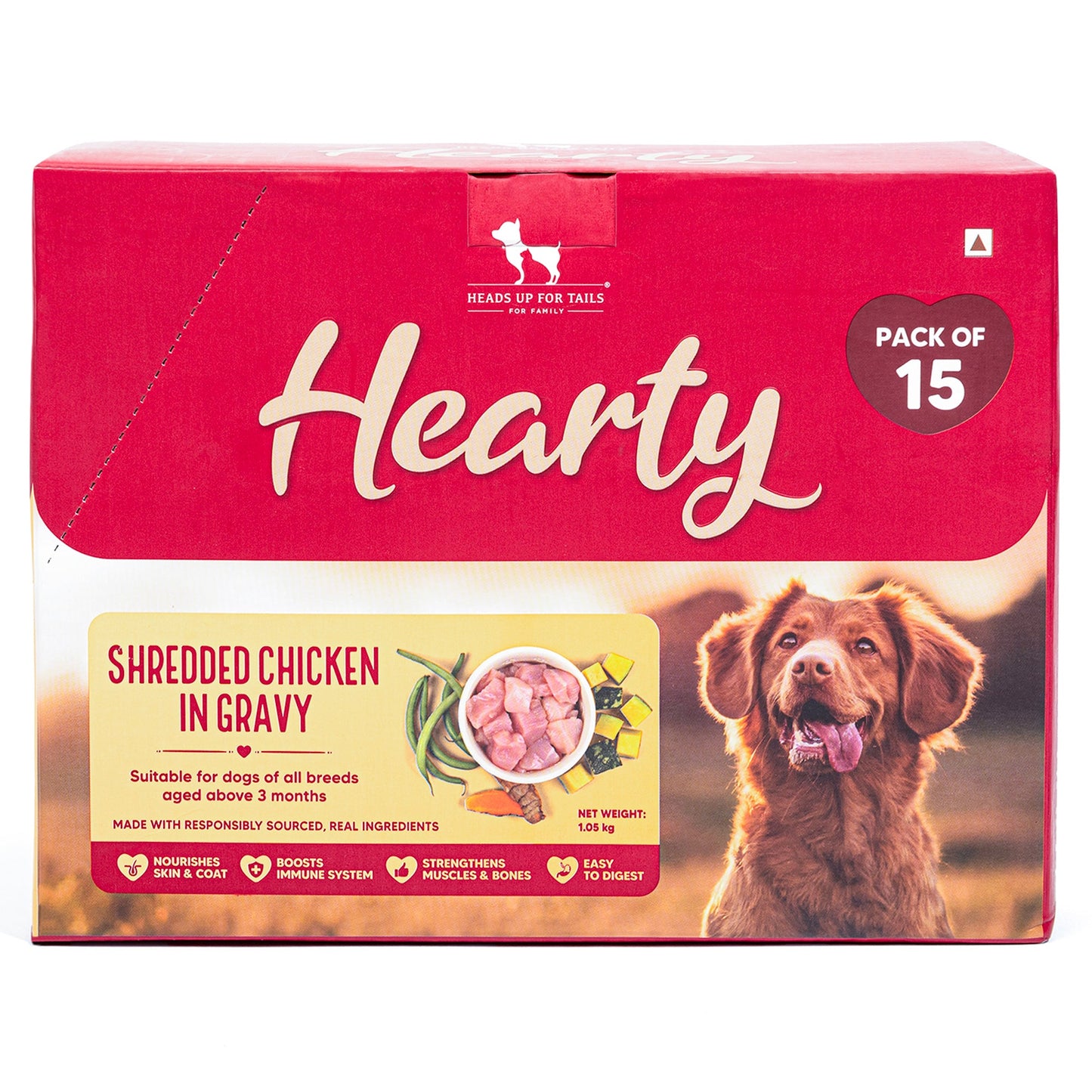 Hearty Shredded Chicken & Pumpkin in Gravy Wet Dog Food - Pack of 15 (70 gm each)