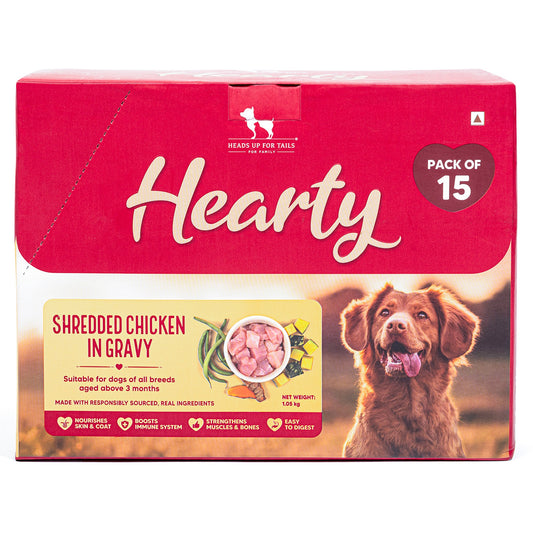 Hearty Shredded Chicken & Pumpkin in Gravy Wet Dog Food - Pack of 15 (70 gm each)