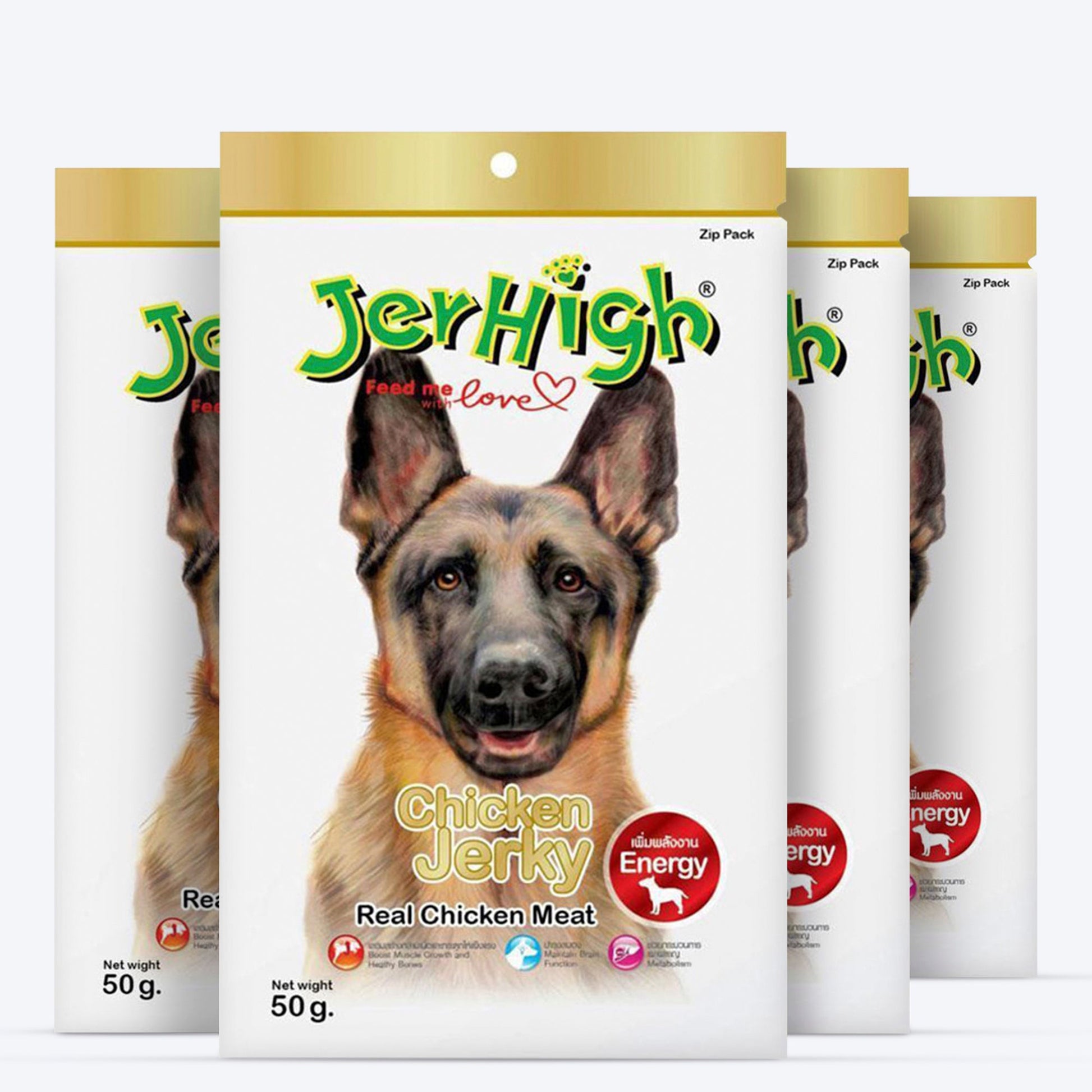 JerHigh Chicken Jerky Dog Treats with Real Chicken Meat - 50 g_03