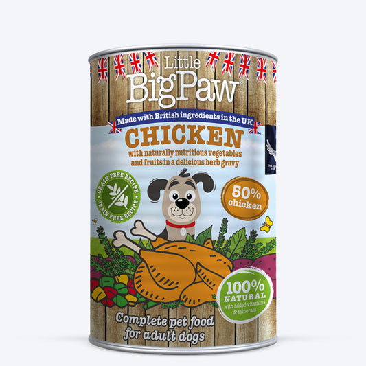 Little BigPaw Chicken with Green Beans, Mixed Peppers and Sweet Potato in a Rich Herb Gravy Wet Dog Food - 390 g - Heads Up For Tails