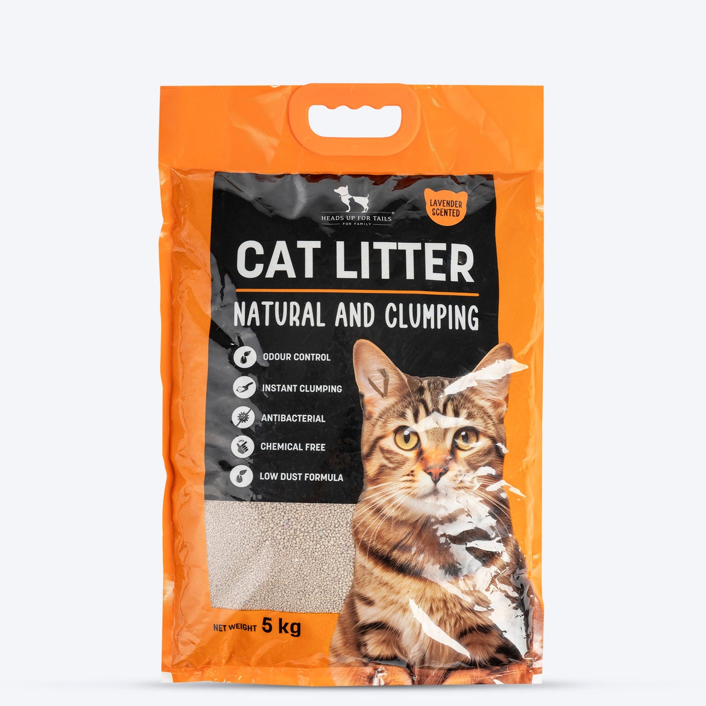 HUFT Cat Litter (Natural & Clumping) - Lavender Scented - 5 kg - Heads Up For Tails