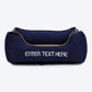 HUFT Personalised Classic Lounger Dog Bed (Free Bone Cushion) - Navy With Grey - Heads Up For Tails