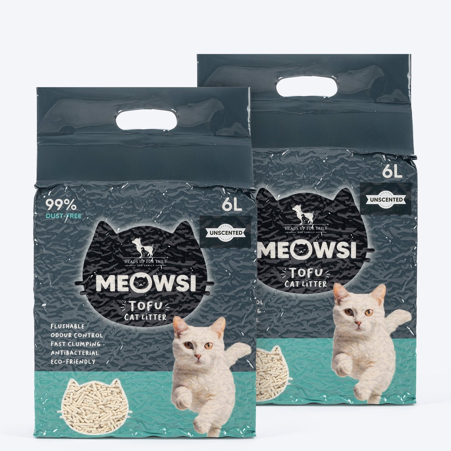 Meowsi by HUFT Tofu Cat Litter for Cats â€“ Unscented, 6 Litre - Heads Up For Tails