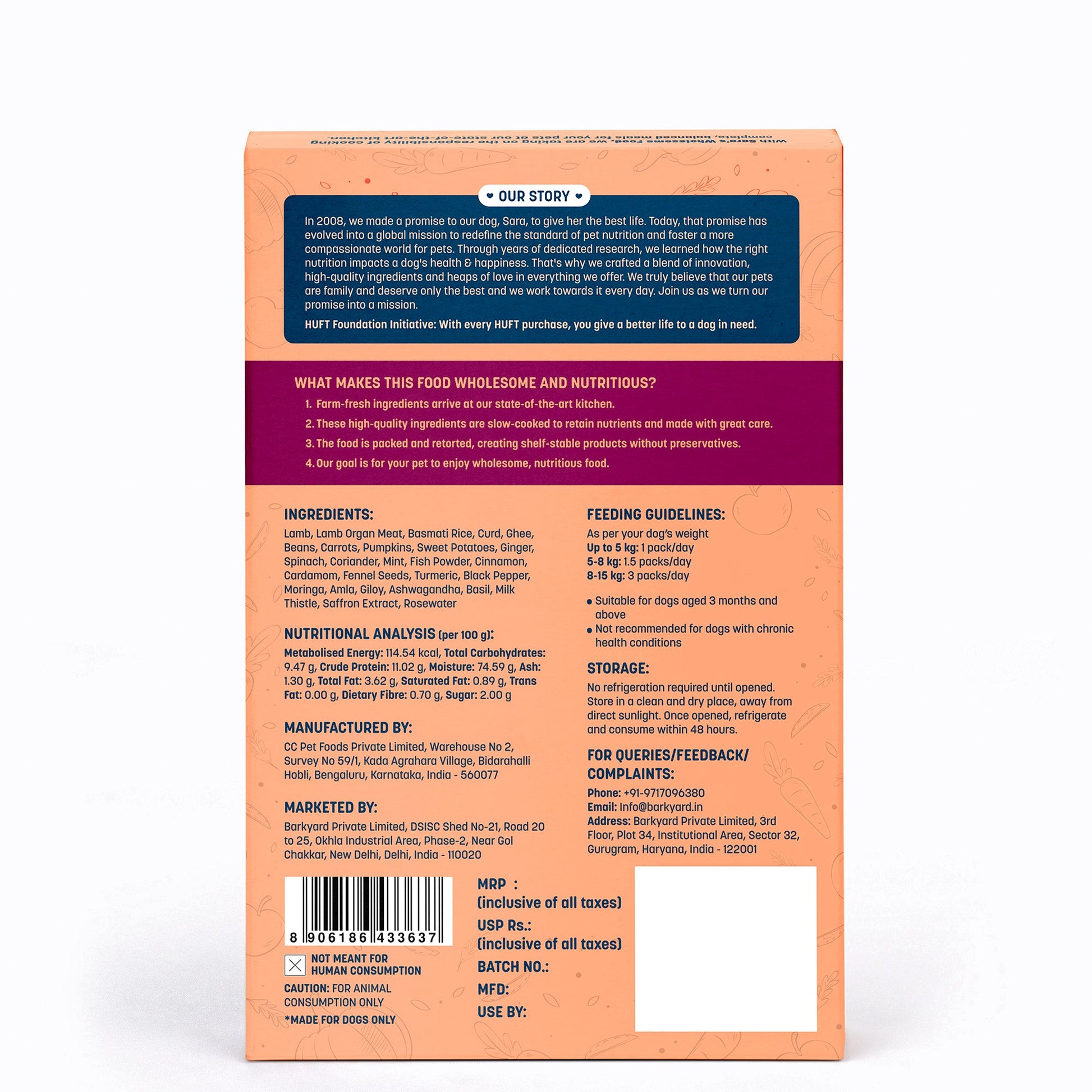 Sara's Wholesome Food Mutton Biryani for Dogs ‚¬€œ Flavours of India ‚¬€œ Human-Grade - Heads Up For Tails